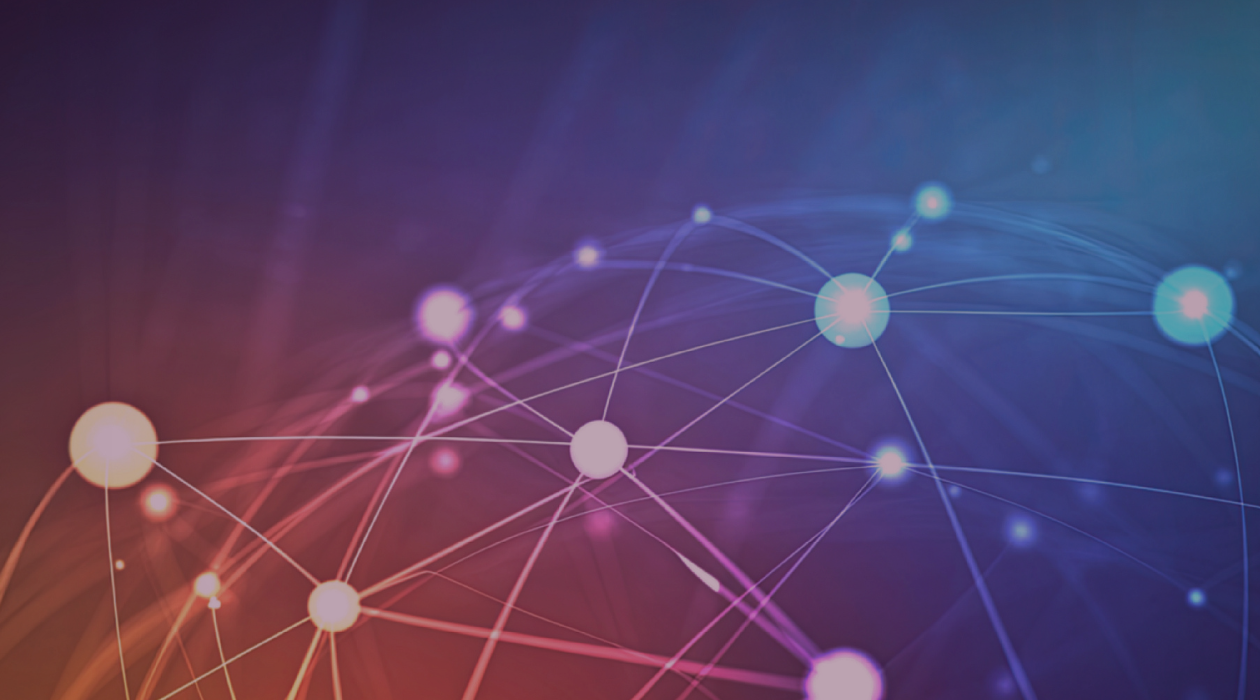 Pontos interconectados representando conexão em rede